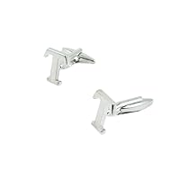 Cufflinks Cuff Links Fashion Mens Boys Jewelry Wedding Party Favors Gift ROL008 Shinning Silver Letter T
