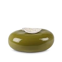 Ceramic Cremation Ashes urn 'Lily' Khaki | This Khaki Ceramic Cremation Ashes urn 'Lily' is Made in a Modern Pottery Where The Craft and Love for The Work Stands Central | legendURN USA and Canada