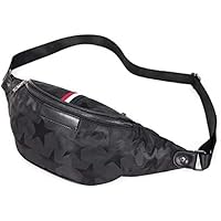 Fashion Trend Men's Belt Bag Phone Pack Anti-Theft Fanny Pack Crossbody Chest Bags Man Waist Bag (Black)