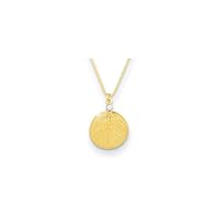 14k Gold Diamond Circle Leaf Design 16 In With 2in Extension Necklace Measures 20mm Wide Jewelry Gifts for Women