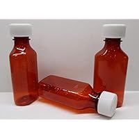 Graduated Oval Amber 3 Ounce RX Medicine/Liquor Bottles w/Caps-Lot of 100-Pharmaceutical Grade-The Ones We Sell to Pharmacies, Hospitals, Physicians, Labs