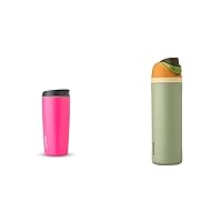 Owala SmoothSip Insulated Stainless Steel Coffee Tumbler, Reusable Iced Coffee Cup & FreeSip Insulated Stainless Steel Water Bottle with Straw for Sports and Travel, BPA-Free