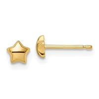 14k Gold Madi K Polished Star Post Earrings Measures 4.2x4.2mm Wide Jewelry for Women