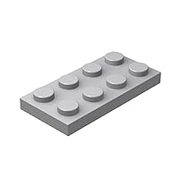 Classic Grey Plates Bulk, Light Gray Plate 2x4, Building Plates Flat 100 Piece, Compatible with Lego Parts and Pieces: 2x4 Gray Plates(Color: Light Gray)