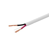 Monoprice Speaker Wire - CL3 in-Wall Rated, 2-Conductor, Color Coded, 12AWG, 250 Feet, White