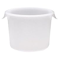 Rubbermaid Commercial Products Plastic Round Food Storage Container for Kitchen/Food Prep/Storing, 2 Quart, White, Container Only (FG572000WHT), 1 Count (Pack of 1)