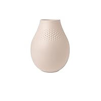 Villeroy & Boch - Manufacture Collier Sand, Tall vase Perle, 20 cm, Premium Porcelain, Beige