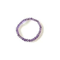 Natural Purple Amethyst Beads Stretchable Bracelet, Approx 4 MM Smooth Round Beads, February Birthstone, Adjustable