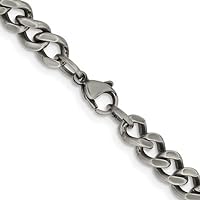 The Black Bow Men's 7.5mm Stainless Steel Antiqued Curb Chain Necklace