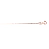 14k Yellow Gold 0.5mm Carded Rope Chain With Spring Ring Clasp Necklace Jewelry Gifts for Women - Length Options: 16 18 20