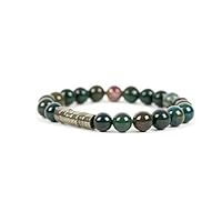Jewelry Bloodstone Gemstone Bracelet, Heliotrope Bracelet for Men, 8mm Green Gemstone Bracelet - Handmade Gemstone Jewelry