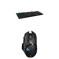 Logitech G815 RGB Mechanical Gaming Keyboard (Tactile) & G502 Lightspeed Wireless Gaming Mouse with Hero 25K Sensor, PowerPlay Compatible, Tunable Weights and Lightsync RGB - Black