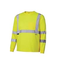 Pioneer Hi Vis Safety T Shirt for Men - Long Sleeve with Pocket- Reflective Tape - High-Visibility T-Shirt – Dry Wick, Lightweight Tee – Orange or Yellow/Green
