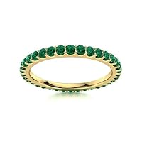 Emerald Round 2.00mm Full Eternity Ring | Sterling Silver 925 With Yellow Gold Plated | Beautiful Full Eternity Ring With Timeless Look
