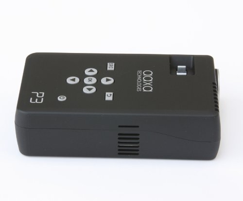 AAXA KP400-01 P3 Pico Pocket Projector with 50 Lumens LED, Media Player, HDMI and Rechargable Battery, Black