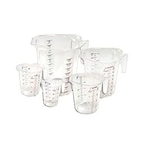 Winco PMCP-25 Measuring Cup, 1 Cup, Raised External Makings Quarts (Red Letters) & Liters ( Blue
