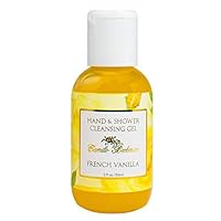 Camille Beckman Hand and Shower Cleansing Gel, French Vanilla, 2 Ounce