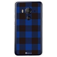 Second Skin Buffalo Check Blue (Clear) Design by Moisture/for HTC J Butterfly HTV31/au AHTV31-PCCL-277-Y311