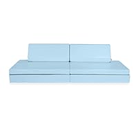 Foamnasium Blocksy Kids Couch, Indoor Foam Playset, 4 Piece Soft Toddler and Kids Active Play Couch for Crawling, Climbing, Fort Building and Jumping, Made in the US, Baby Blue
