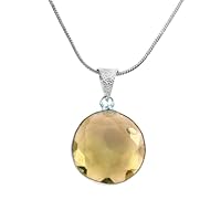 925 Sterling Silver Genuine Peridot Gemstone Pendant Necklace Gift Jewelry