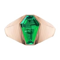 Vintage 5 CT Emerald Signet Ring For Men Coffin Shaped Emerald Gemstone Ring 925 Sterling Silver Handmade Ring Unisex Signet Ring Gift For Him