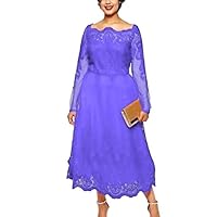 Women's Lace Long Sleeve Evening Formal Party Gown