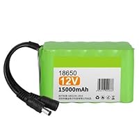 12V Lithium-ion Battery 18650 15000mAh 3S6P for LED Light Electronic Devices with DC Plug Rechargeable Battery Pack
