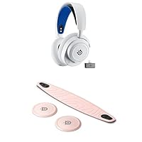 Bundle of SteelSeries Arctis Nova 7P Wireless White Headset + Rose Quartz Booster Pack Headband & Speaker Plates