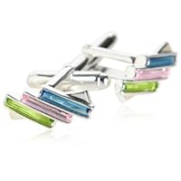 Colorful Sterling Silver Cufflinks with Presentation Box