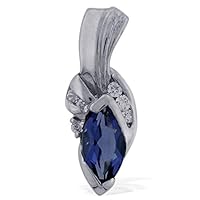 Carillon Synthetic Tanzanite Natural Gemstone Marquise Shape Pendant 925 Sterling Silver Party Jewelry