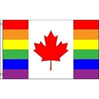 3x5 Canada Gay Rainbow Flag 3'x5' Canadian Lesbian LGBT Pride House Banner Premium Fade Resistant