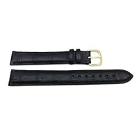 Hadley-Roma 18mm Long Hypo-Allergenic Water Resistant Black Genuine Selected Alligator Watch Band