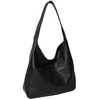 Solid Color Tote Shoulder Bag for Women, Large Capacity Hobo Handbag, PU Leather Tote Bag, Casual Retro Vegan Bag