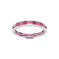 Worn With Many Outfits Baguette Eternity Band | Sterling Silver 925 With Rhodium Plated | Ring For Women & Girls | Beautiful Design Ring The Everyday Accessory.