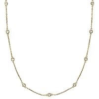 The Diamond Deal 14kt Yellow or White or Rose/Pink Gold Womens Round Diamond By the Yard Necklace.25cttw-1.00cttw (16