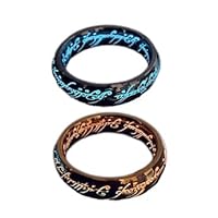 Lord Of The Rings Ring Glow In The Dark, Elvish Ring Deeply Engraved Runes