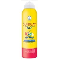 SUNPLAY Kids UV Mist SPF60 200ml- Child-Proof Lock Cap- Extra Mild, Hypoallergenic and Tear-Free Formula