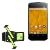 BoxWave Holster Compatible with LG Nexus 4 - FlexSport Armband, Adjustable Armband for Workout and Running - Stark Green