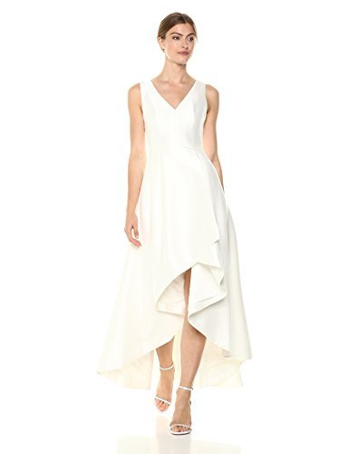 Calvin Klein Sleeveless V-Neck Gown with High-Low Design – Women’s Formal Dresses for Special Occasions