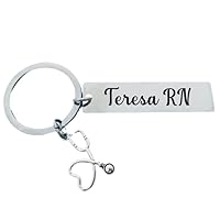 Personalized Nurse Stethoscope Keychain with Name Engraved, Nurse Gift, Nurse Appreciation Nurses Gift, RN, LVN, LPN, BSN, NP, CNA, DH, DA, MA