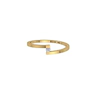 0.03ct Diamond Minimal Solitarie Ring in 14KT Gold Valentine Anniversary Birthday Jewelry Gifts for Women Girls