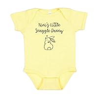 Nini's Little Snuggle Bunny Color Infant Bodysuit, Baby Shower Newborn Gift, Pregnancy Reveal Onesie Present, Mother's Day, Spring Newborn (6M, Banana)