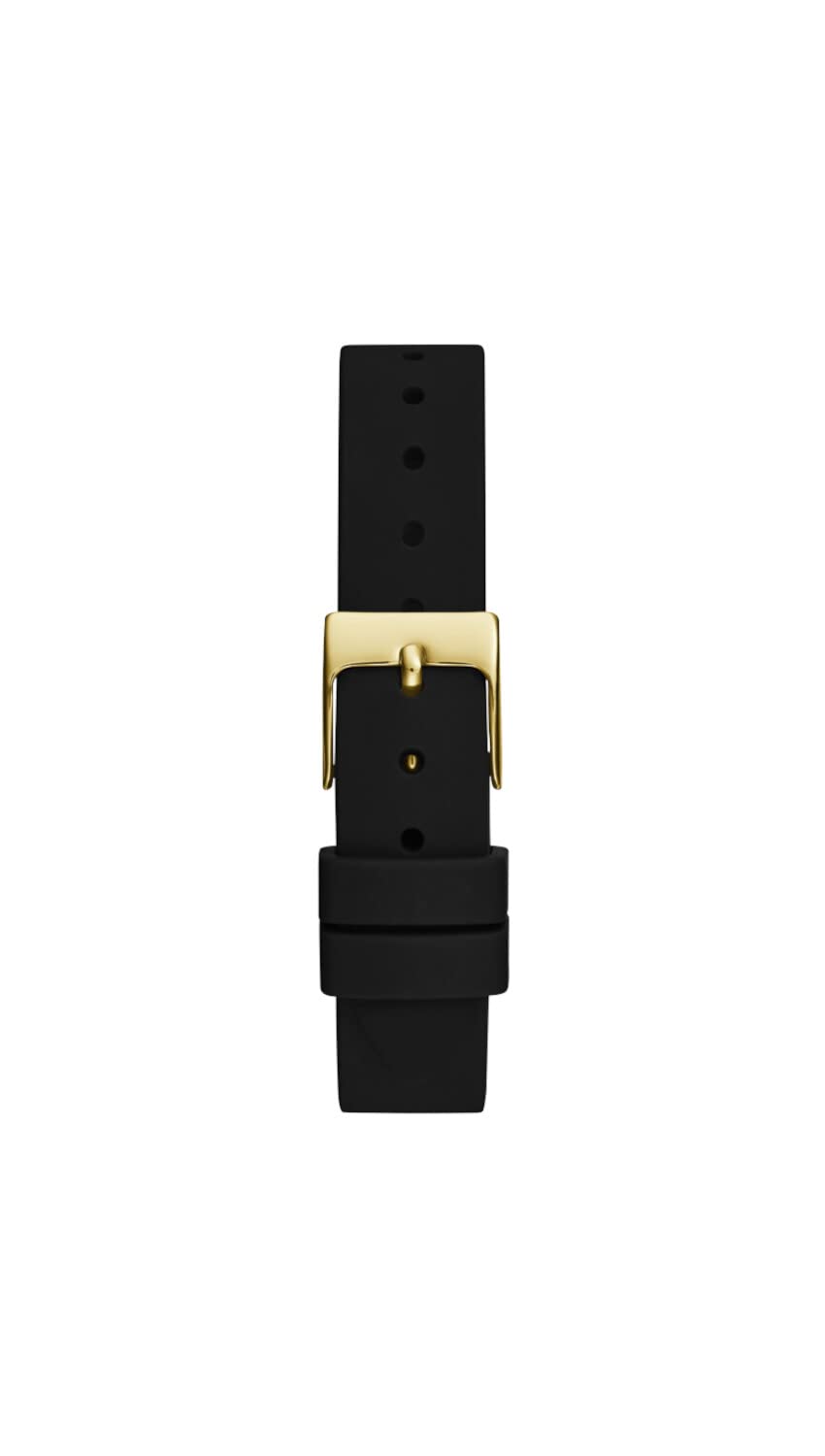 GUESS Ladies 28mm Watch - Black Strap Champagne Dial Gold Tone Case