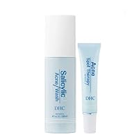 DHC Salicylic Acne Wash and Acne Spot Therapy, Acne-Prone Skin, Cleansing, Spot Treatment, Set, Fragrance and Colorant Free, Ideal for Acne Prone Skin, 4 fl. oz. and 0.52 oz. Net wt.