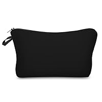 Makeup Case Small, Cosmetic Zipper Bag Waterproof for Purse Mini, Women Cute Traveling Accessories Pouch for Ladies Thanksgiving Christmas Gifts(Solid Black D2-51705)