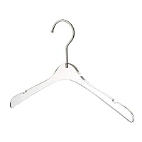 YBM Home Quality Acrylic Clear Hangers Made of Clear Acrylic for a Luxurious Look and Feel for Wardrobe Closet, Clothes Hangers Organizes Closet, Baby, Silver, 4114-1