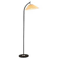 Pleated Floor Lamp Living Room Bedroom Bedside Study Lamp Sofa Iron Led Lamps Down Floor (Color : D, Size : 34CM*158CM)