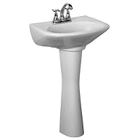 Atlanta All-In-One Centerset Pedestal Bathroom Sink Color: White