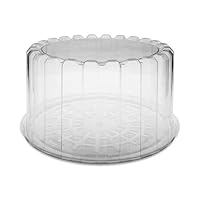 Pactiv YCI898010000, 8-Inch Plastic Deep Cake Container With Clear Plastic Dome Lid, Take Out Catering Pastry Display Box (100)
