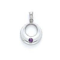 925 Sterling Silver Amethyst Circle Pendant Necklace Jewelry for Women